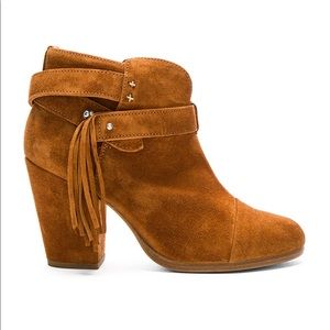 Rag & Bone Harrow Fringe Tan Suede Bootie